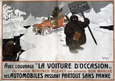 Advertisement for Book by Mortimer Megret About Buying a Secondhand Car, 1904 by Georges Meunier